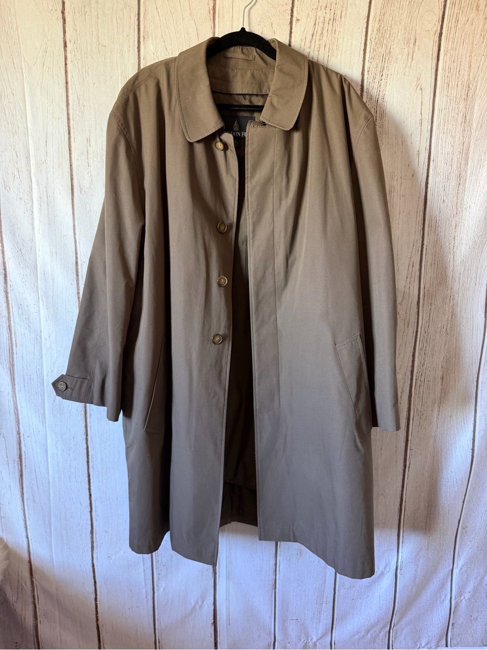 London Fog Men's Trench Coat Size XL Brown Classic Raincoat Outerwear